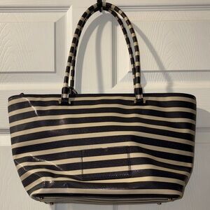 Kate Spade Cedar Street stripped Harmony tote bag in off shore blue and ivory